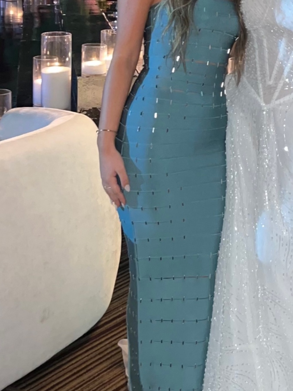 Herve Leger Seafoam Green Bandage Maxi Dress